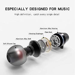 VPB Corded Earbuds HiFi Dynamic Earphones with Deep Bass Driven Noise Isolation Metal Cavity Compatible with iPhone iPad Samsung LG Tablet with Mic (4 Pairs+Microphone and Volume Control)