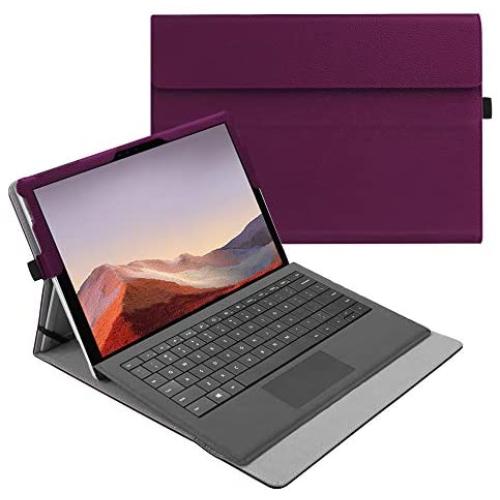 Fintie Case for New Microsoft Surface Pro 7 / Pro 6 / Pro 5 / Pro 4 / Pro 3 12.3 Inch Tablet - Multiple Angle Viewing Portfolio Business Cover, Compatible with Type Cover Keyboard (Purple)