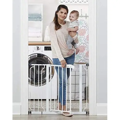 Regalo Easy Step 38.5-Inch Extra Wide Walk Thru Baby Gate, White Original version