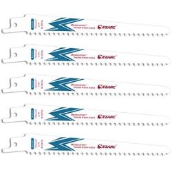 EZARC Reciprocating Saw Blade Bi-Metal Cobalt Sabre Saw Blades for Wood Demolition 6-Inch 6TPI R622DH (5-Pack)