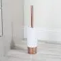 mDesign Decorative Compact Freestanding Plastic Toilet Bowl Brush and Holder for Bathroom Storage and Organization - Metal Handle/Base - Space Saving, Sturdy, Deep Cleaning - White/Rose Gold mDesign Decorative Compact Freestanding Plastic Toilet Bowl Brush and Holder for Bathroom Storage and Organization - Metal Handle/Base - Space Saving, Sturdy, Deep Cleaning - White/Rose Gold