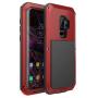 Galaxy S9 Plus Case, LUSTAM Water Resistant Shockproof Aluminium Alloy Rubber Tank Case for Samsung Galaxy S9 Plus- Red