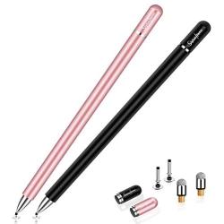 Stylus for iPad (2 Pcs), StylusHome Magnetic Disc Universal Stylus Pens Touch Screens for Apple/iPhone/Ipad pro/Mini/Air/Android/Microsoft/Surface All Capacitive Touch Screens - Black/Rose Gold