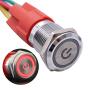 TWTADE 16mm IP65 Waterproof Latching Power Metal Push Button Switch 5/8 5A DC12V Stainless Steel Shell (Red) LED Ring Switch 1NO 1NC with Wire Socket Plug [5 Year Warranty]YJ-GQ16BF-D-L-R