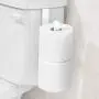 mDesign Metal Wire Over The Tank Toilet Tissue Paper Roll Holder Dispenser and Reserve for Bathroom Storage and Organization - Hanging, Holds 2 Rolls - Matte White