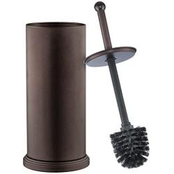 Home-it Toilet Brush Set Bronze Toilet Brush for Tall Toilet Bowl and Toilet Brush Holder with Lid Great Toilet Bowl Cleaner