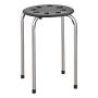 Norwood Commercial Furniture Black & Silver Stacking Stool Set - Stackable Nesting Stools/Chairs for Kids and Adults - Flexible Seating for Home, Office, Classrooms - Plastic/Metal 17.75'' (Pack of 5)