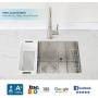 Modena Undermount Kitchen Sink Set, 16-Gauge Stainless Steel (21-Inch Single Bowl)