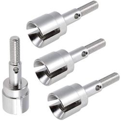 Metal Wheel Axle Shaft 02033 Upgrade Parts for 1/10 HSP Redcat Monster Truck (Silver, Set of 4)