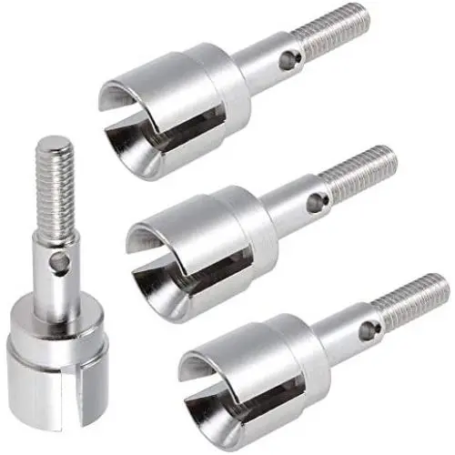 Metal Wheel Axle Shaft 02033 Upgrade Parts for 1/10 HSP Redcat Monster Truck (Silver, Set of 4)