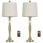 BOBOMOMO USB Metal Crystal Table Lamp 28 Set of 2 Modern Living Room Bedroom Nightstand Bedside Desk Lamp(Gold) BOBOMOMO USB Metal Crystal Table Lamp 28 Set of 2 Modern Living Room Bedroom Nightstand Bedside Desk Lamp(Gold)