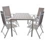 Dporticus Outdoor Patio 55'' Rectangular Dining Table Aluminum Frame with Grey Wood Look