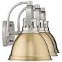 Emliviar 3-Light Bathroom Vanity Light Fixtures, Gold and Brushed Nickel Finish with Metal Shade, 4054 BG