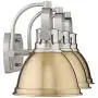 Emliviar 3-Light Bathroom Vanity Light Fixtures, Gold and Brushed Nickel Finish with Metal Shade, 4054 BG