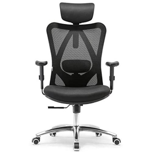 SIHOO Ergonomics Office Chair Computer Chair Desk Chair, Adjustable Headrests Chair Backrest and Armrests Mesh Chair (Black)…