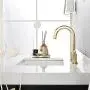 Brushed Gold 8 Inch 2 Handles 3 Holes Hexagonal Widespread Bathroom Faucet by Phiestina, Bathroom Sink Faucet with Stainless Steel Metal Pop Up Drain,NS-WF001-6-BG Brushed Gold 8 Inch 2 Handles 3 Holes Hexagonal Widespread Bathroom Faucet by Phiestina, Bathroom Sink Faucet with Stainless Steel Metal Pop Up Drain,NS-WF001-6-BG