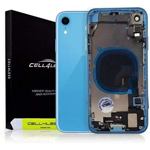 Cell4less Housing Replacement for The iPhone XR Model - Full Housing Unit with Small Parts (Blue) Cell4less Housing Replacement for The iPhone XR Model - Full Housing Unit with Small Parts (Blue)