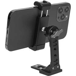 Metal Phone Tripod Mount with Cold Shoe,Woohoto 360 Phone Tripod Holder Adapter,Desktop Cell Phone Stand, Compatible with iPhone 12 Tripod Mount Sumsung Smartphone, Video Live Streaming Rig