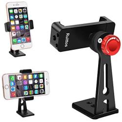 Ruittos Phone Holder for Tripod, Metal Cellphone Tripod Adapter 360 Degree Rotation Vertical Video Smartphone Bracket Clip Compatible with iPhone X XS XR 8 Samsung Galaxy S10 S9+ Huawei (Black C18)