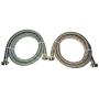 Premium Stainless Steel Washing Machine Hoses, 4 Ft Burst Proof (2 Pack) Red and Blue Striped Water Connection Inlet Supply Lines - Lead Free