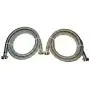 Premium Stainless Steel Washing Machine Hoses, 4 Ft Burst Proof (2 Pack) Red and Blue Striped Water Connection Inlet Supply Lines - Lead Free