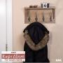 Wall Mounted Coat Rack with Shelf - 16 Inch Rustic Wooden 4 Hook Coat Hanger Rail, White Distressed Wood, Black Metal Hooks