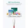 Xcentz iPhone Charger 3ft, MFi Certified Lightning Cable iPhone Charger Cable Metal Connector, Durable Braided Nylon High-Speed Charging Cord for iPhone 11/X/XS Max/XR/8 Plus/7/6/5, iPad, Red