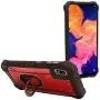 Compatible with Samsung Galaxy A10e SM-A102 - Aluminum Metal Hybrid Phone Case with Stand - ZY0 Red