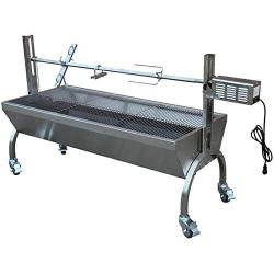 TITAN GREAT OUTDOORS Rotisserie Grill Roaster Stainless Steel 25W 125LBS Capacity BBQ Charcoal Pig