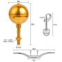 Flag Pole Hardware Parts Repair Kits, 50 Feet Halyard Rope + 3'' Gold Ball + 6'' Zinc Alloy Cleat + 4 PCS Metal Hook Clips + Cast Aluminum Truck for 2'' Diameter Flag Poles Top