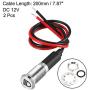 uxcell Pilot Dashboard Light DC 12V 8mm Red LED Signal Indicator Light Metal Shell with Symbol (High Beam) 2Pcs