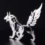 RuiyiF DIY 3D Puzzles Assembly Metal Model Kits for Adult, Detachable 3D Jigsaw Puzzles, Ornament for Desk (Wolf)