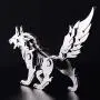 RuiyiF DIY 3D Puzzles Assembly Metal Model Kits for Adult, Detachable 3D Jigsaw Puzzles, Ornament for Desk (Wolf)