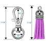 Selizo 150Pcs Swivel Hooks with Key Rings and Tassels Bulk for Keychain Crafts
