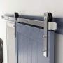 SMARTSTANDARD 6 Feet Brushed Nickel Sliding Barn Hardware Kit-Sturdy Silvery Track-Smoothly and Quietly-Simple and Easy to Install-Fit 36'' Wide Door Panel (I Shape Hanger)