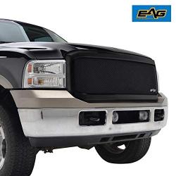 EAG Replacement Grille Black Stainless Steel Wire Mesh with ABS Shell Fit for 05-07 F250/F350