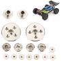 16pcs Metal Gear, Metal Spur Diff Differential Main Gear RC Gear Upgrade Parts Fit for Wltoys 144001 1/14 RC Car Accessory