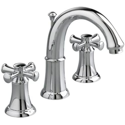 American Standard 7420.821.002 Portsmouth Widespread Lavatory Faucet with Speed Connect Drain with Cross Handles, Crescent Spout, Polished Chrome