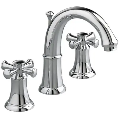 American Standard 7420.821.002 Portsmouth Widespread Lavatory Faucet with Speed Connect Drain with Cross Handles, Crescent Spout, Polished Chrome American Standard 7420.821.002 Portsmouth Widespread Lavatory Faucet with Speed Connect Drain with Cross Handles, Crescent Spout, Polished Chrome