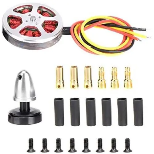 VGEBY Brushless Motor, 5010-360KV 1PCS Metal Outdoor Big Load Multiaxis Thick Line Hollow Cover Double Bearing Brushless Motor(Negative Tooth)
