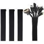 Cable Management Sleeve, JOTO Cord Management System for TV/Computer/Home Entertainment, 19-20 inch Flexible Cable Sleeve Wrap Cover Organizer, 4 Piece - Black Cable Management Sleeve, JOTO Cord Management System for TV/Computer/Home Entertainment, 19-20 inch Flexible Cable Sleeve Wrap Cover Organizer, 4 Piece - Black
