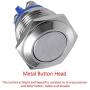 ESUPPORT Car 19mm Momentary Stainless Metal Push Button Switch 3A/250V 2Pin Pack of 5