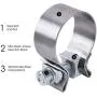 EVIL ENERGY 2.5 2 1/2'' Narrow Exhaust Band Seal Clamp Muffler Pipes Exhaust Manifold Clamp Stainless Steel 2PCS EVIL ENERGY 2.5 2 1/2'' Narrow Exhaust Band Seal Clamp Muffler Pipes Exhaust Manifold Clamp Stainless Steel 2PCS