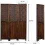 COZAYH 3 Panel 67” Paulownia Wood Screen Room Divider, Folding Room Partitions, Freestanding Privacy Screen w/Hand-Woven Polymer Rattan, Room Separator, Divider Wall