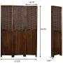 COZAYH 3 Panel 67” Paulownia Wood Screen Room Divider, Folding Room Partitions, Freestanding Privacy Screen w/Hand-Woven Polymer Rattan, Room Separator, Divider Wall