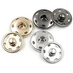 rosenice Sew On Snaps Buttons Metal Snaps Fasteners Press Studs Buttons 50 Sets Brass Fasteners DIY Craft Accessory (15mm-Silver)