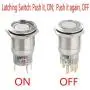 ESUPPORT Stainless Steel 12V 5A Car Auto Boat Red Angel Eye LED Light Lamp Metal Push Button Rocker Toggle Switch On Off