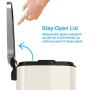 iTouchless SoftStep 13.2 Gallon Ivory Steel Step Trash Can with Odor Control System, 50 Liter Pedal Garbage Bin for Kitchen, Office, Home-Silent and Gentle Open and Close, 13 Gal Stainless White