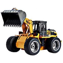 Huina 2.4Ghz Radio Control Bulldozer Construction Vehicle Alloy 6 Channel 4 Wheel Loader Remote Control Simulation Truck