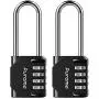 Puroma 2 Pack 2.6 Inch Long Shackle Combination Lock 4 Digit Outdoor Waterproof Padlock for School Gym Locker, Sports Locker, Fence, Gate, Toolbox, Case, Hasp Storage (Black) Puroma 2 Pack 2.6 Inch Long Shackle Combination Lock 4 Digit Outdoor Waterproof Padlock for School Gym Locker, Sports Locker, Fence, Gate, Toolbox, Case, Hasp Storage (Black)